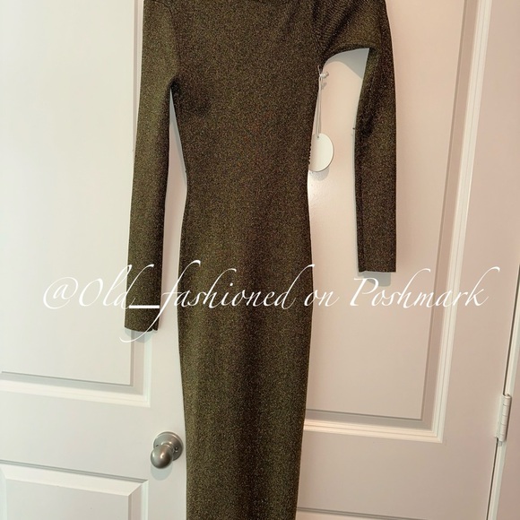 STAUD Craftsman Off-the-Shoulder Metallic Ribbed-Knit Midi Dress - Picture 8 of 13